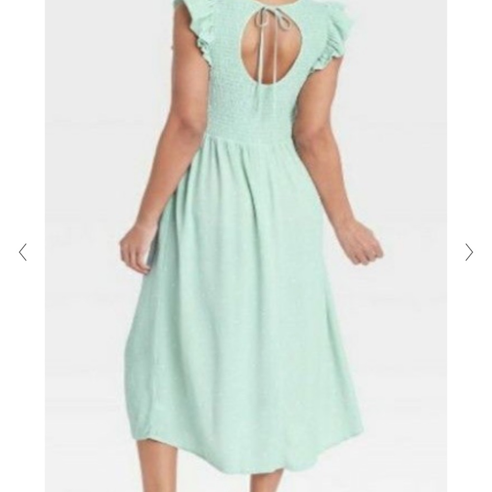 A New Day Polka Dot Smocked Midi Dress